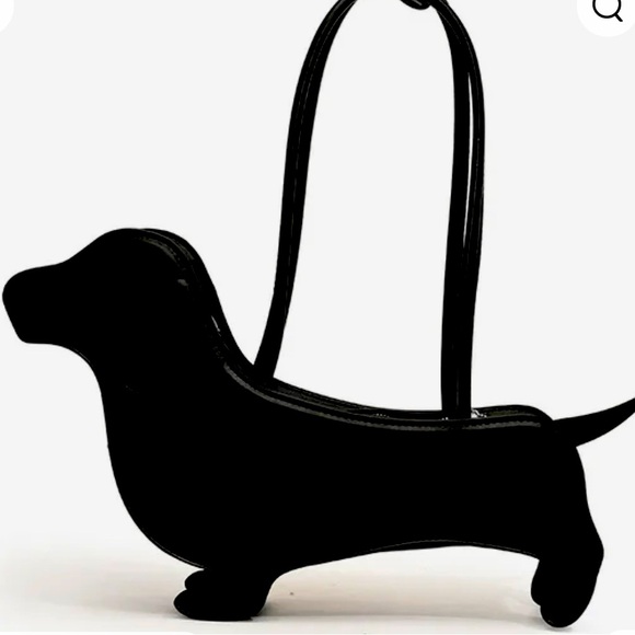 Hand Crafted Handbags - Black faux leather Dachshund Dog Women’s Handbag Sz M
